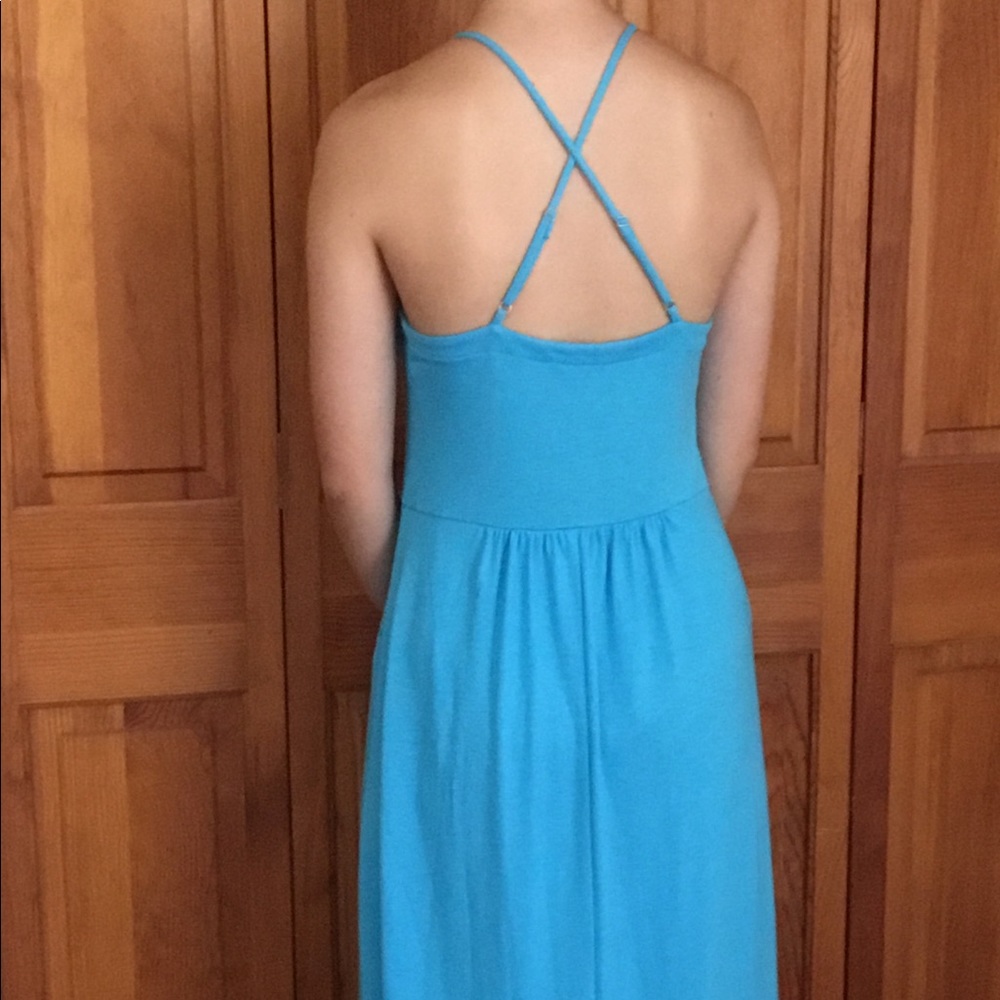 Lou and Grey teal knit maxi dress
